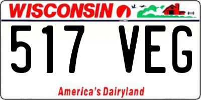 WI license plate 517VEG