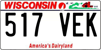 WI license plate 517VEK