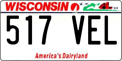 WI license plate 517VEL