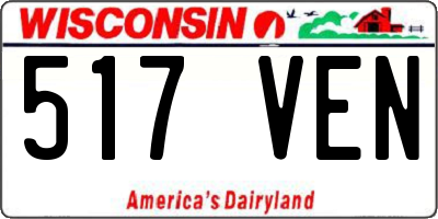 WI license plate 517VEN