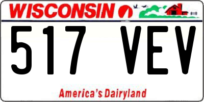 WI license plate 517VEV