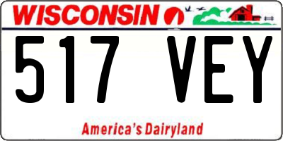 WI license plate 517VEY