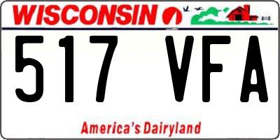 WI license plate 517VFA