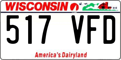 WI license plate 517VFD