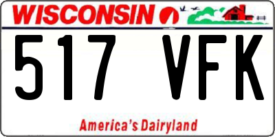 WI license plate 517VFK