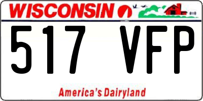 WI license plate 517VFP