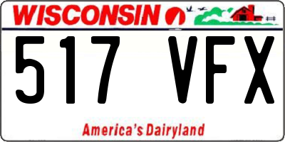 WI license plate 517VFX