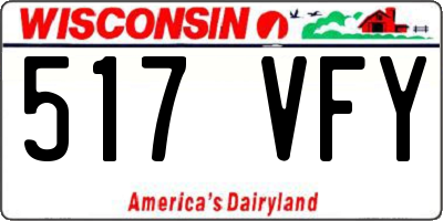 WI license plate 517VFY