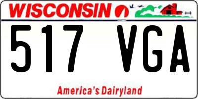 WI license plate 517VGA