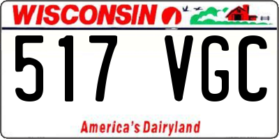 WI license plate 517VGC