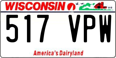WI license plate 517VPW