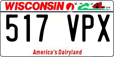 WI license plate 517VPX