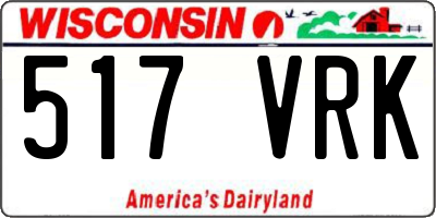 WI license plate 517VRK