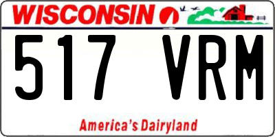 WI license plate 517VRM