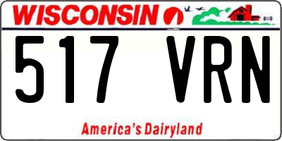 WI license plate 517VRN