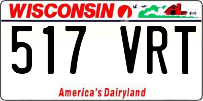 WI license plate 517VRT