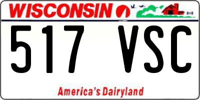 WI license plate 517VSC