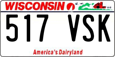 WI license plate 517VSK