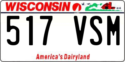 WI license plate 517VSM
