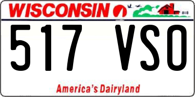 WI license plate 517VSO