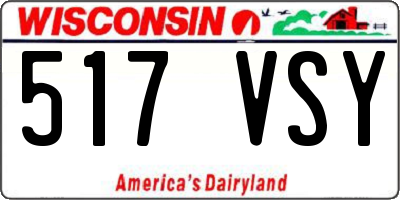 WI license plate 517VSY