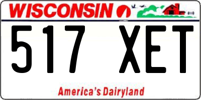 WI license plate 517XET