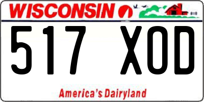 WI license plate 517XOD