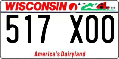 WI license plate 517XOO