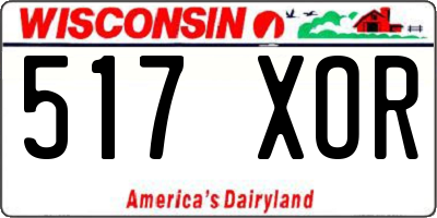 WI license plate 517XOR