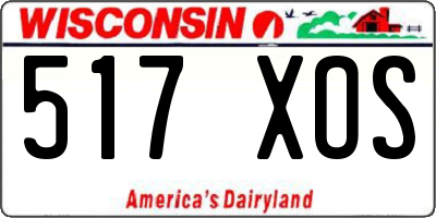 WI license plate 517XOS