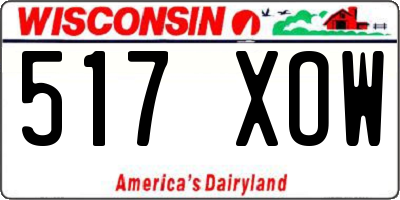 WI license plate 517XOW