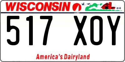 WI license plate 517XOY