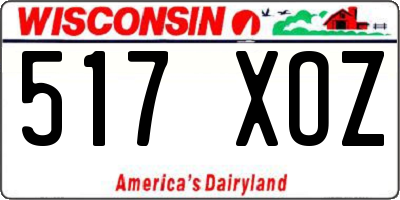 WI license plate 517XOZ