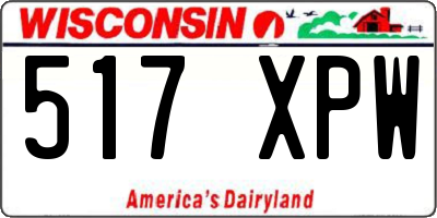 WI license plate 517XPW