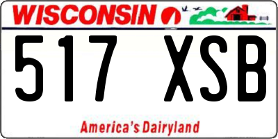 WI license plate 517XSB