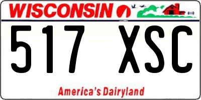 WI license plate 517XSC