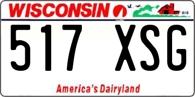 WI license plate 517XSG