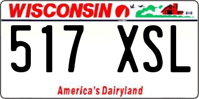 WI license plate 517XSL