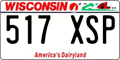 WI license plate 517XSP