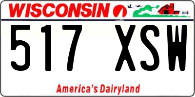 WI license plate 517XSW