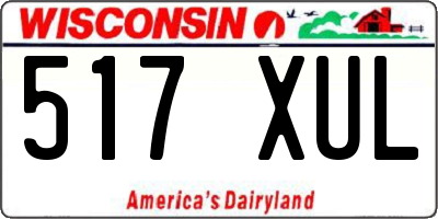 WI license plate 517XUL