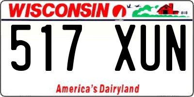 WI license plate 517XUN