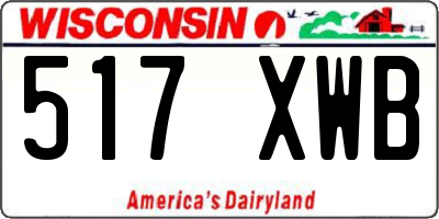 WI license plate 517XWB