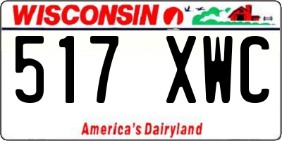 WI license plate 517XWC