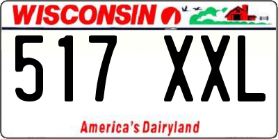 WI license plate 517XXL