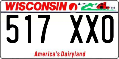 WI license plate 517XXO