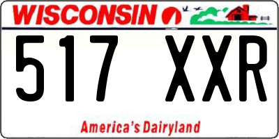 WI license plate 517XXR