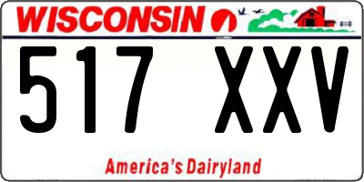 WI license plate 517XXV