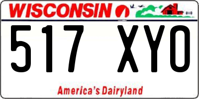 WI license plate 517XYO