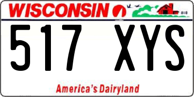 WI license plate 517XYS